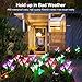 KOOPER Outdoor Solar Lights, 4 Pack Solar Garden Light with Bigger Lily Flowers, Waterproof 7 Color Changing Solar Lights Outdoor - Bigger Panel for Patio Yard Garden Decoration, Gift for Mom