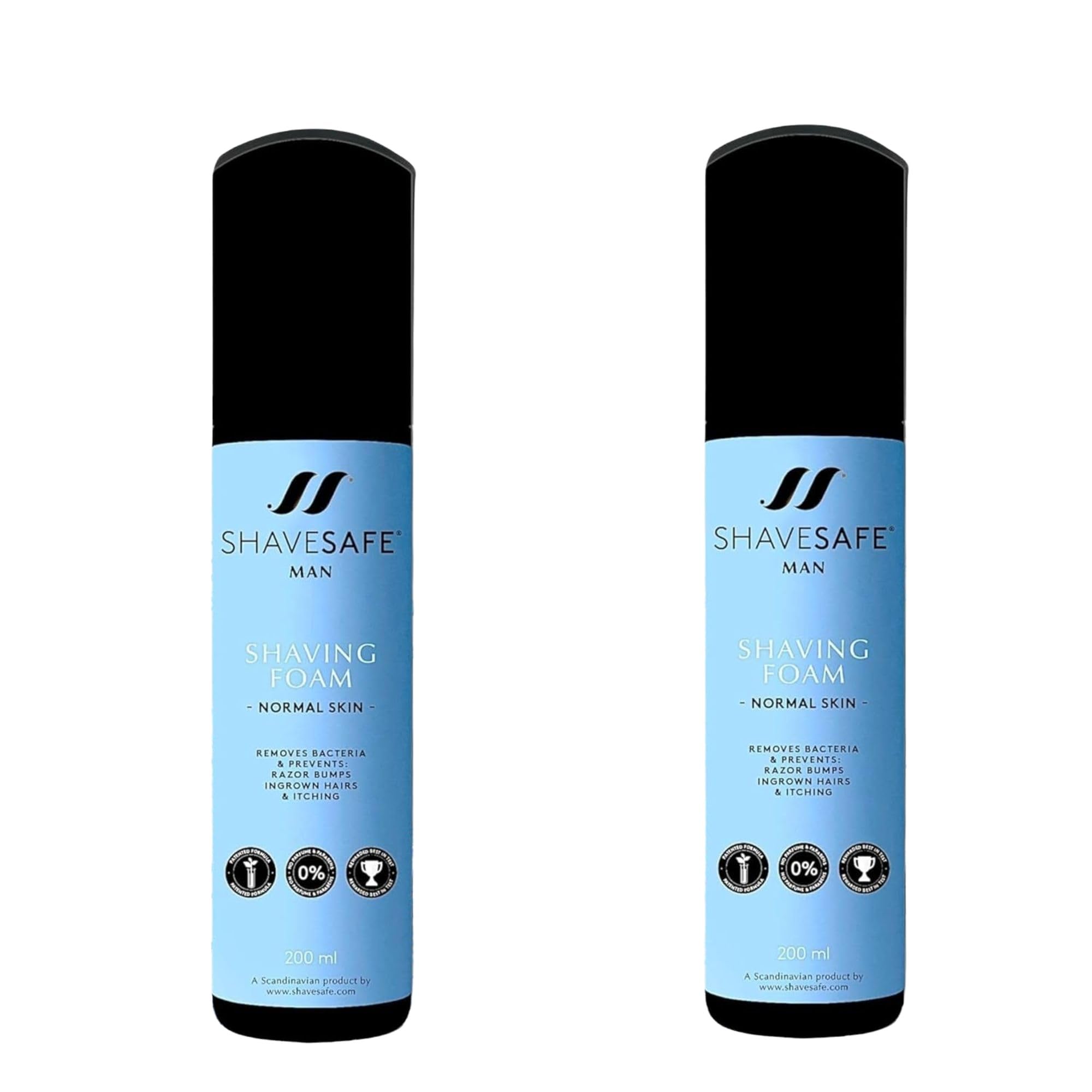 ShaveSafe - Espuma de afeitar sensible para hombre (200 ml, 2 unidades)