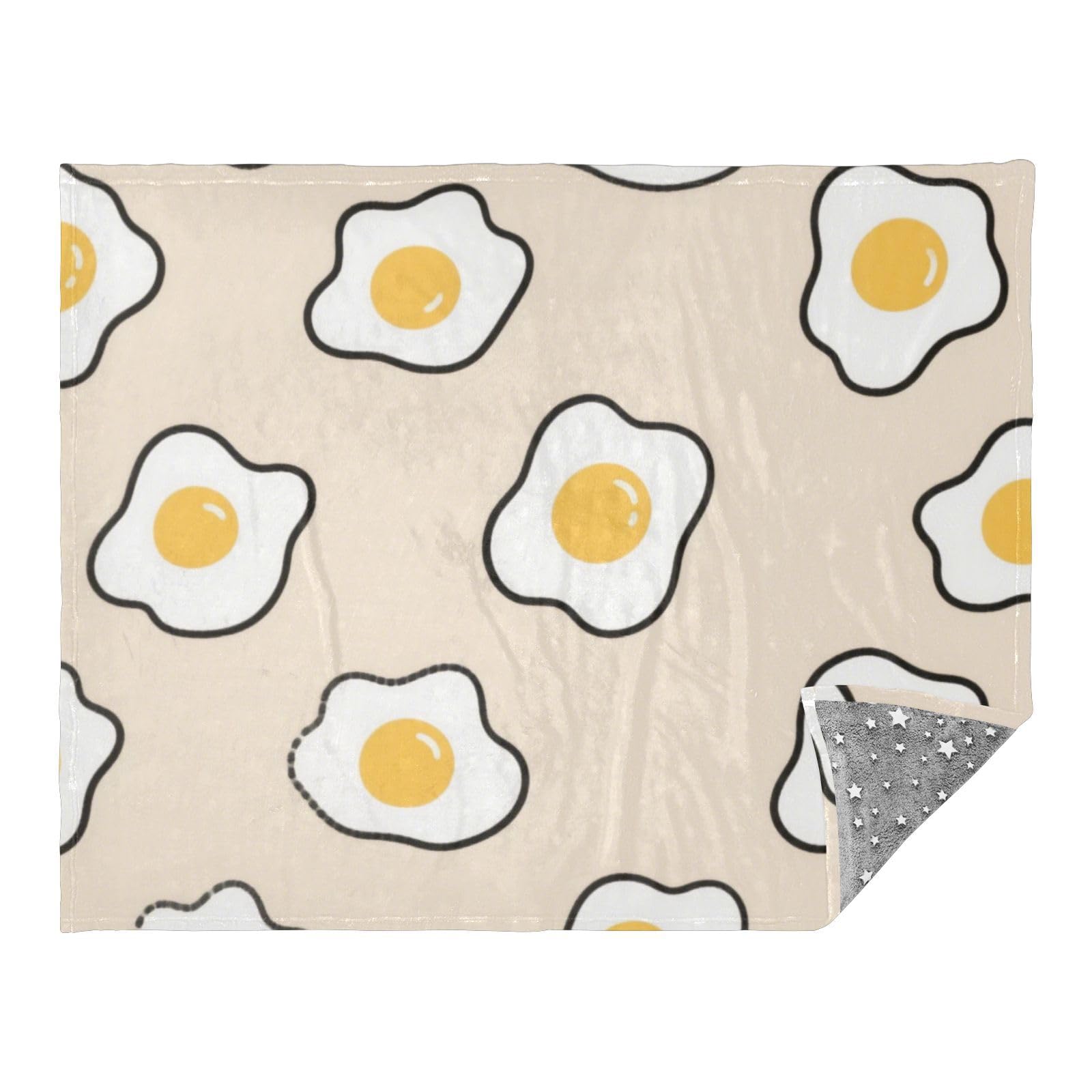 Couverture confortable beige œuf dessin animé 127x178cm