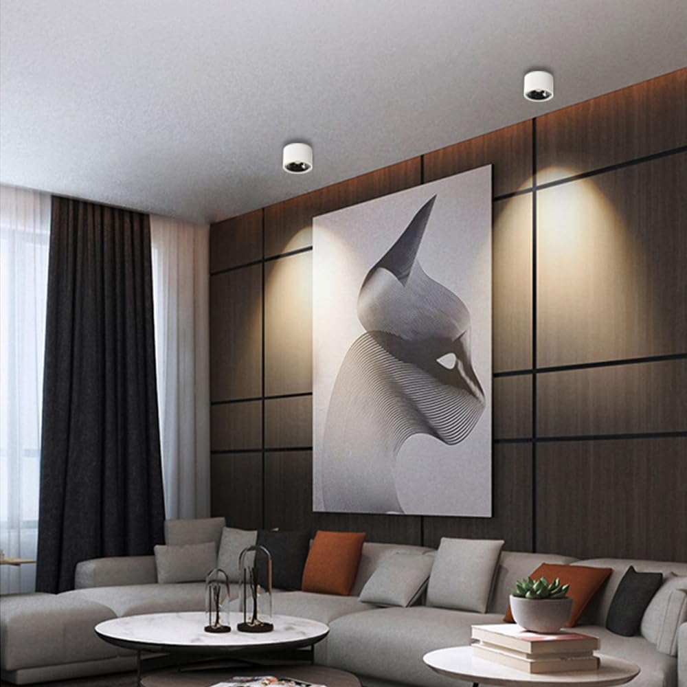 Faretti da incasso, faretti da soffitto, faretti da soffitto a LED, faretti da incasso da superficie, faretti da 15 W, faretti direzionali in alluminio for interni, for esposizione, soggiorno, camera