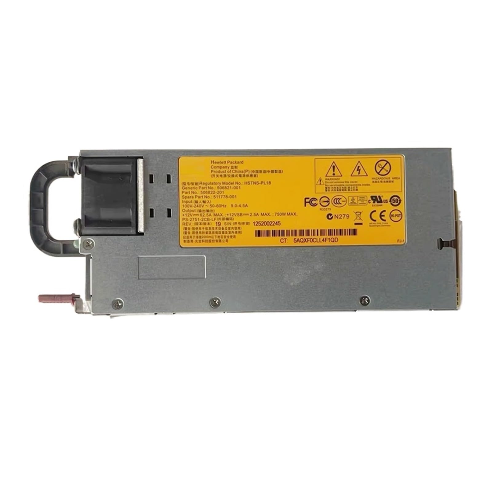 Alimentation DL380 G6 506822-001 12V 60A pour serveur rack 750W