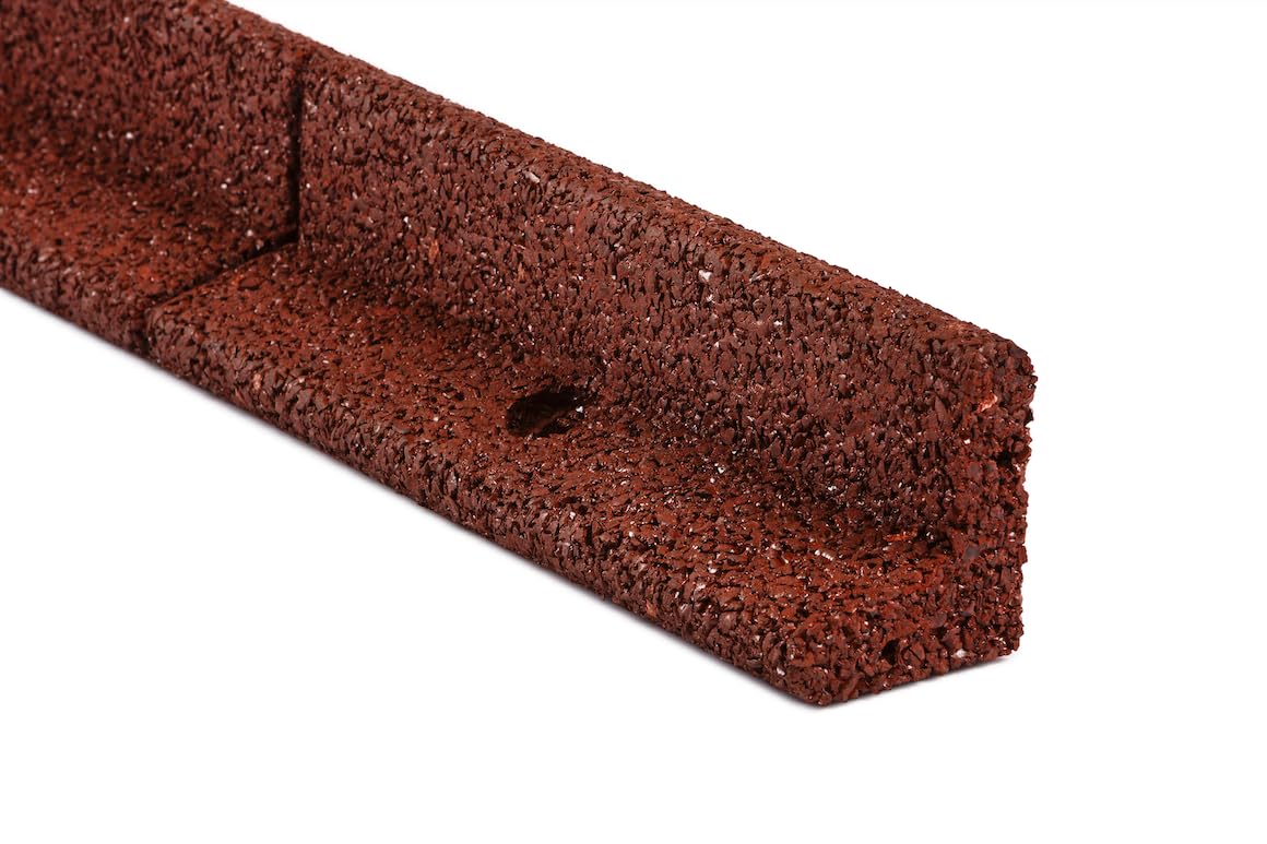 L No-Dig Rubber Landscape Edging with Hardware, 3.125" x 24', Red