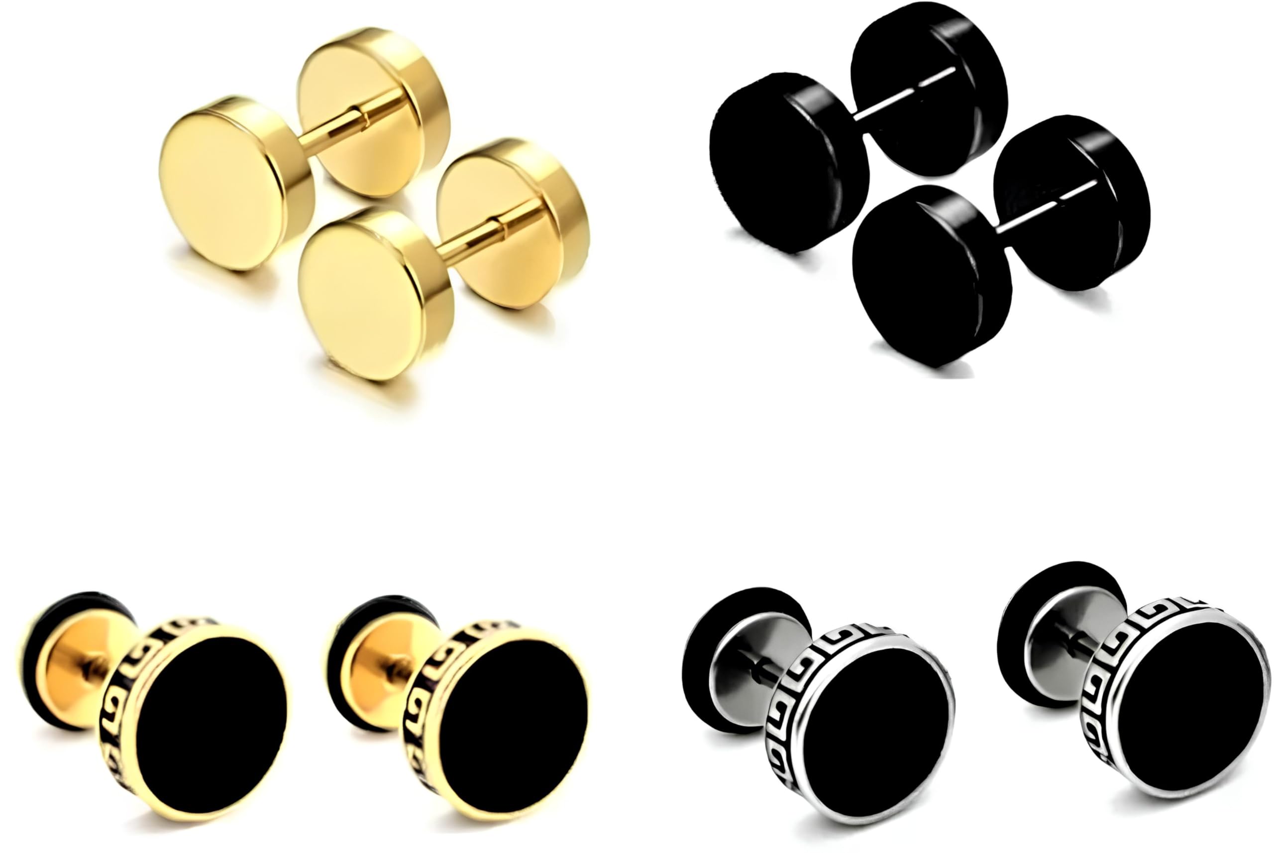 Valentine jewellery Stainless Steel Mens Earrings Combo Black Gold Silver Piercing Screw Bali Stud Hoops Earing Multicolor Earrings Combo for men boys Unisex (B0CLZZW5PZ) Amazon Price History, Amazon Price Tracker