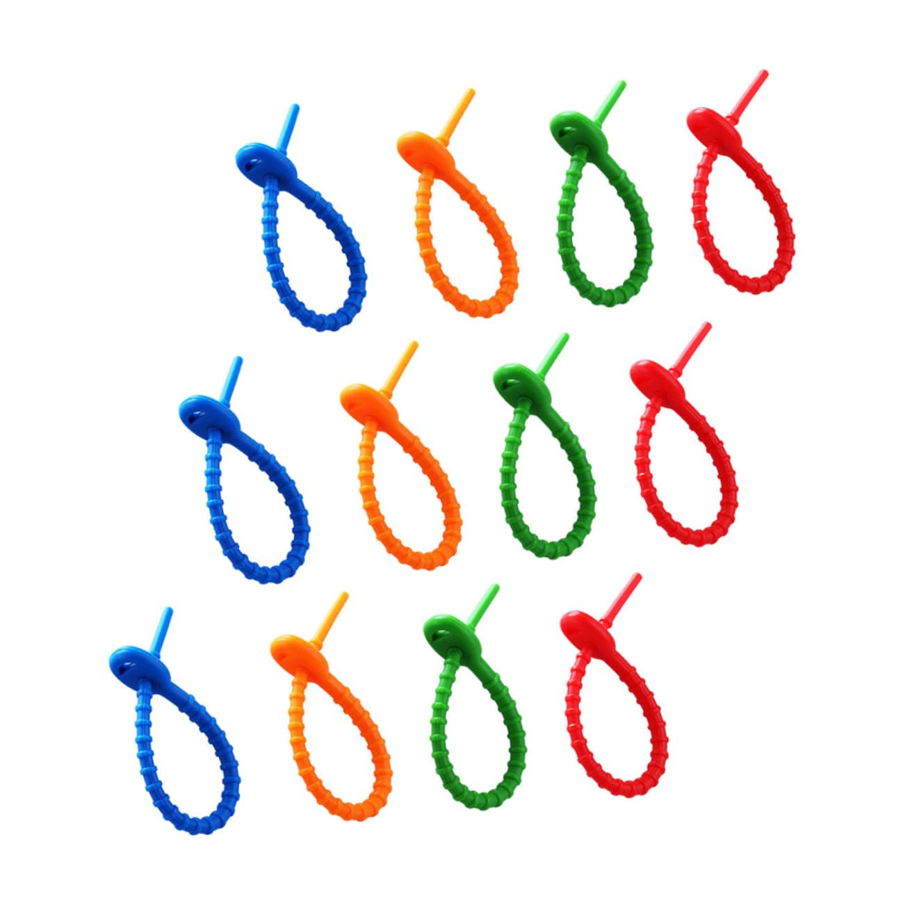 12pcs Silicone Cable Ties Cord Organizer for Electronics Earphone Wire Management Reusable Cord Wraps Mixed Colors for Home