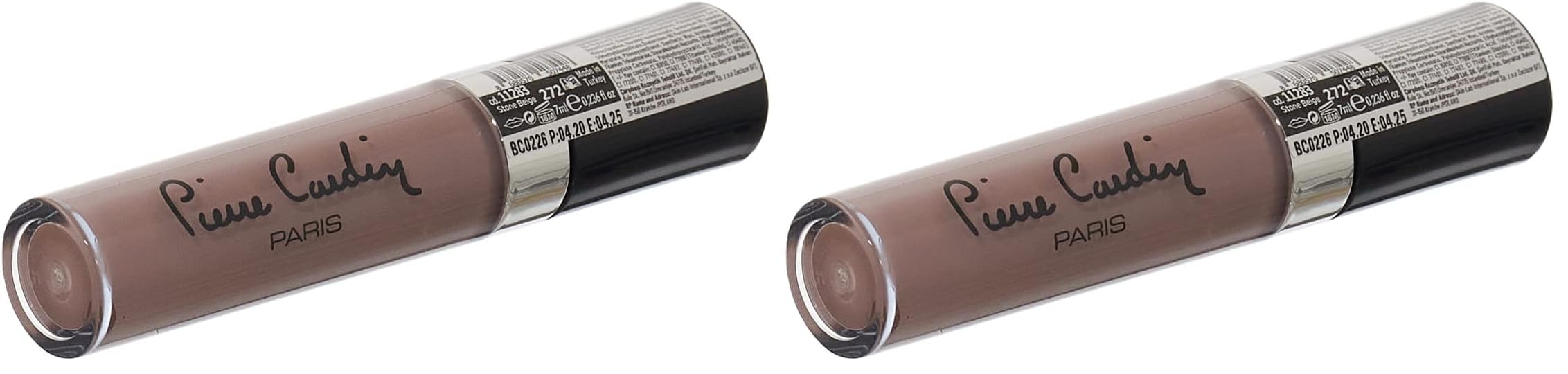 pierre cardin paris, lip master intense velvet color lipgloss, semi-matte, non-sticky texture, non drying lipgloss (272-stone beige) (pack of 2)