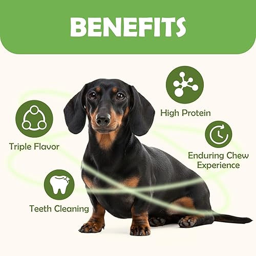 Miniatura 4 de MON2SUN Golosinas para perros, bocadillos de cuero crudo de triple sabor de 5 pulgadas con hígado de pollo, pato y pollo envueltos en pollo para