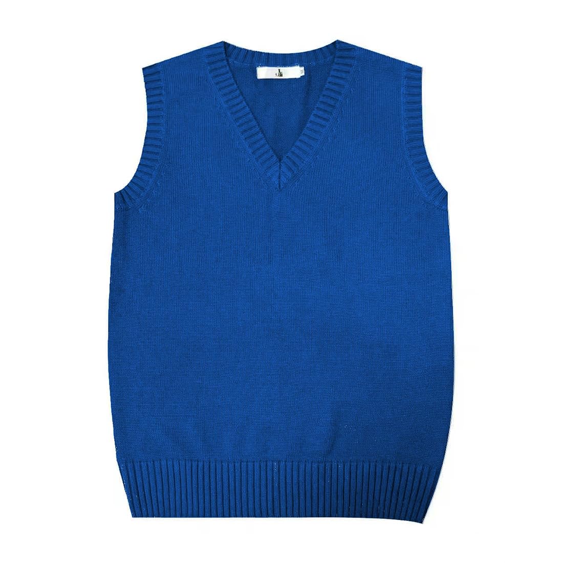Men Women Knitted Cotton V-Neck Vest JK Uniform Pullover Sleeveless Sweater School Cardigan