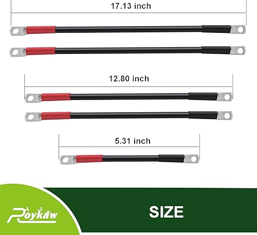 Miniatura 8 de Roykaw Cables de batería de carrito de golf de calibre 4 para modelos Club Car Precedent 2008 en adelante de 48 voltios, terminales de cable de