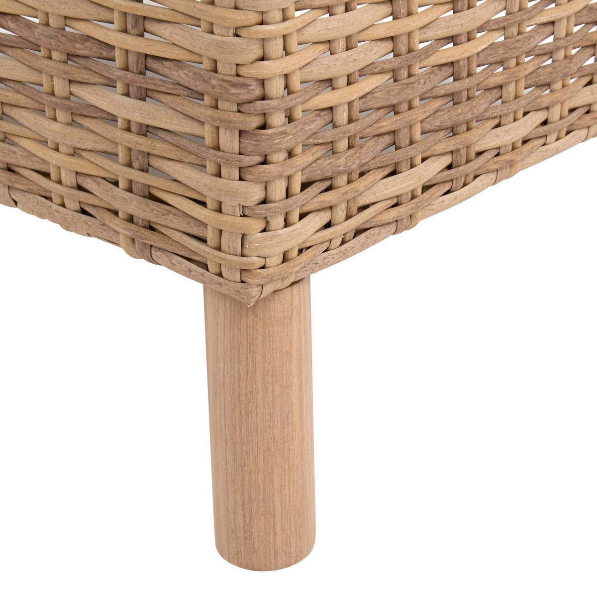 Hespéride Gartenmöbel, Mooréa Savana, 5-Sitzer, rostfrei, geflochtenes Harz, Kissen mit abnehmbarem Bezug, wasserabweisend, 1 Sofa, 2 Sessel und 1 Couchtisch – Gartenmöbel für Garten, Terrasse