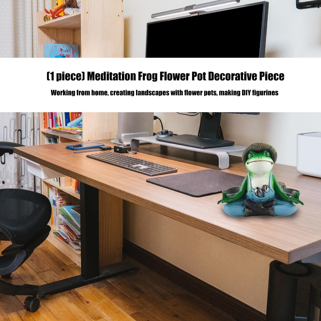 Rane in resina in meditazione posa figura per casa giardino interno statua fioriera Decors