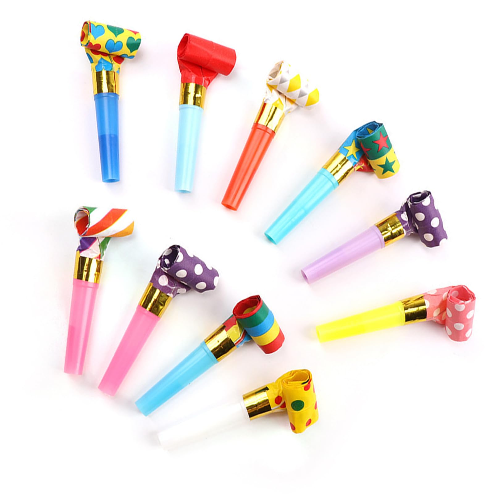 30 Pcs Party Blowers Whistles, Bright-colored Party Blowers for Kids, Interesting & Fun Partys Poppers, for Wedding, Graduation, Celebrations, Christmas, Birthday Partys (Color random)