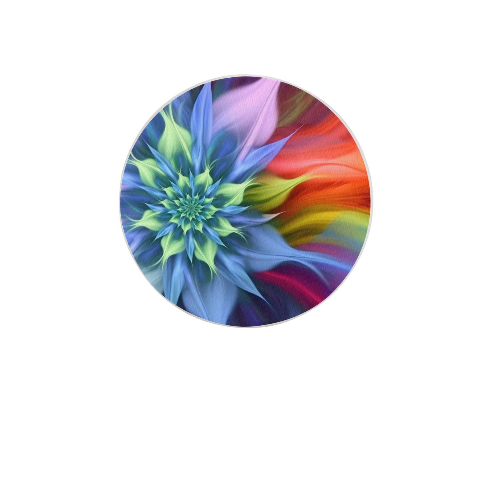 Abstract Floral Absorbent Drink Coasters Diatomaceous Round Coaster 4 Inch Reusable Cup Coasters Set 4pc