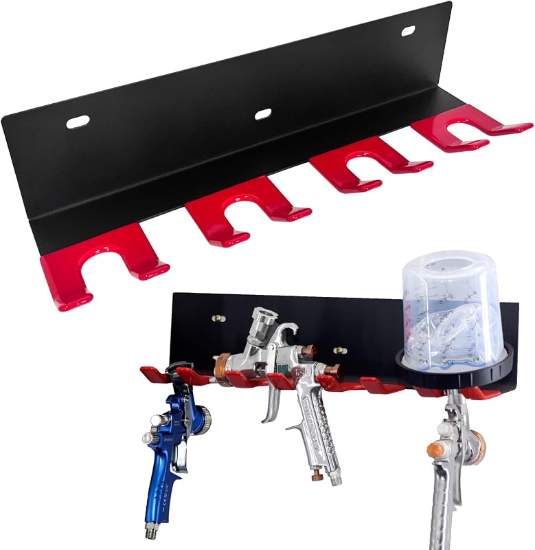Suporte para Pistola de Pintura KEHE REFINISH com Espaçamento Amplo, para 4 Pistolas com ou sem Copos, Kit com 2
