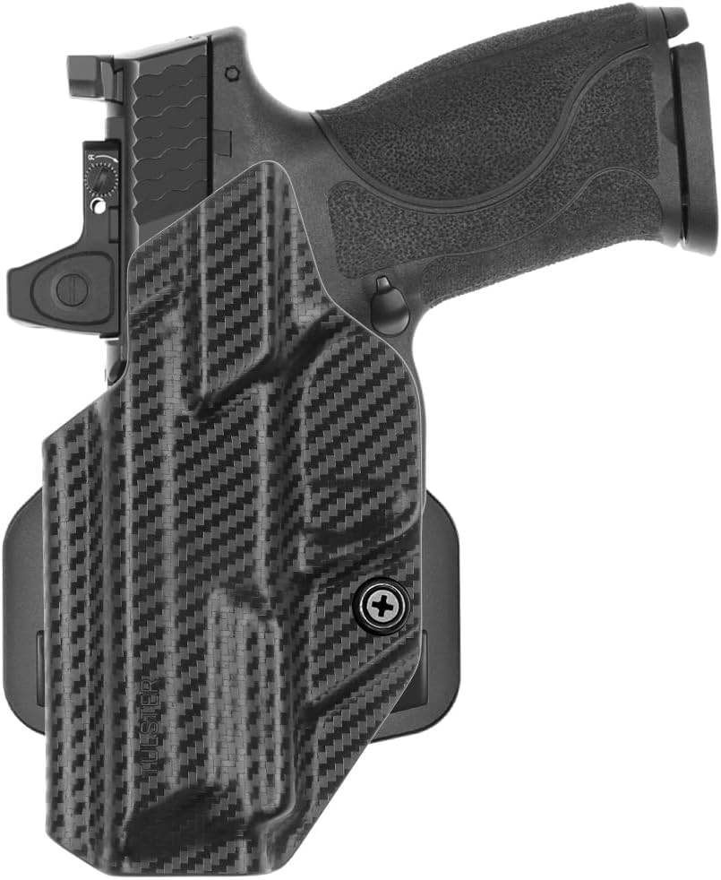 Tulster OWB Range+ Kydex Paddle Holster in Left Hand fits: M&P / M2.0 4" / 4.25" 9/40 | Optic Cut Outside The Waistband Open Carry