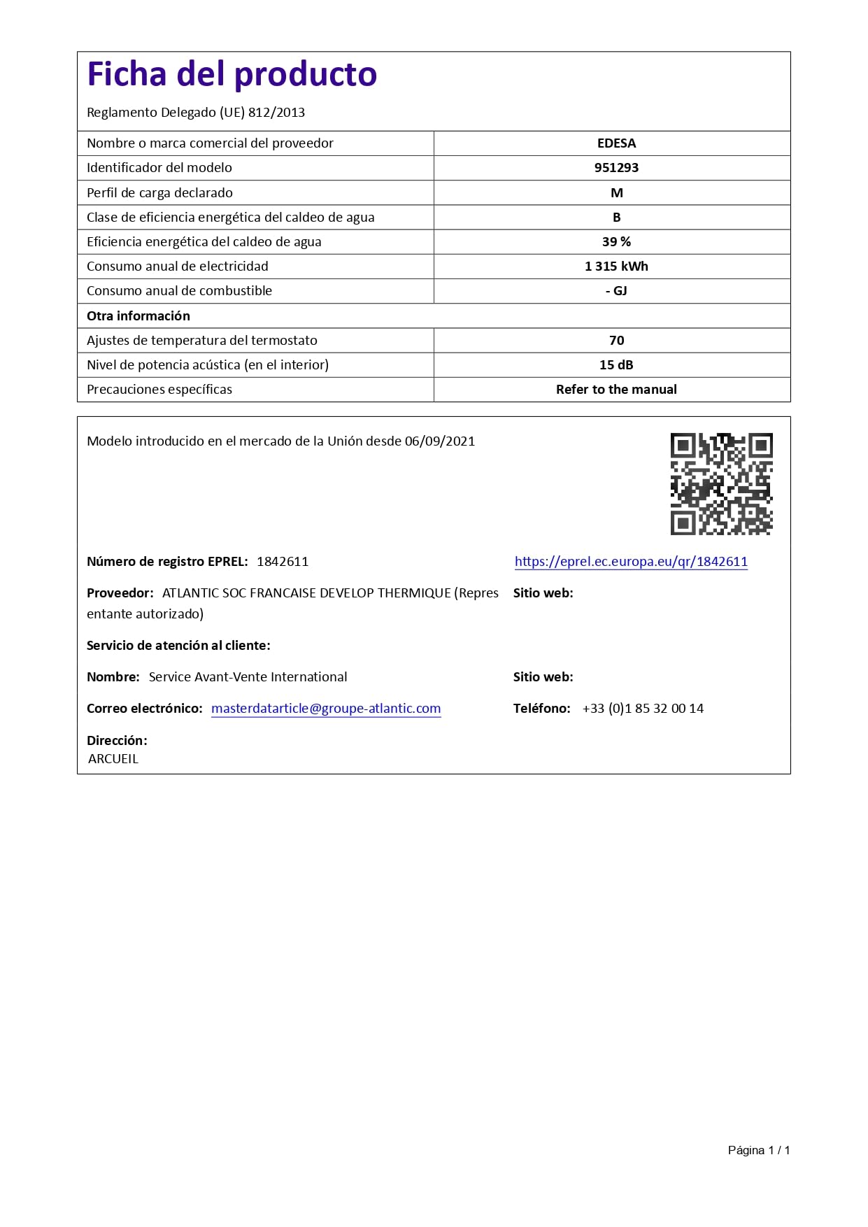 Edesa Digital 80L - Termo Eléctrico 80 Litros Vertical, Calentador de Agua con Pantalla Digital, Función Smart, 86,0 x 43,3 x 45,1 cm, Color Blanco, Eficiencia Energética B [Rango (A+/F)]