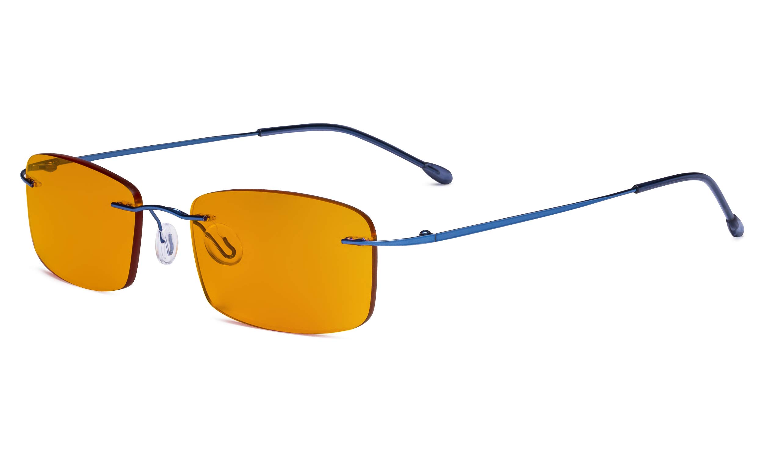 Eyekepper Titanium Rimless Orange Tinted Lenses Computer Reading Glasses Readers Men Women