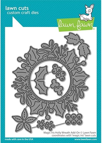 Lawn Fawn LF3253 Magic Iris Holly Wreath Add-On Troqueles