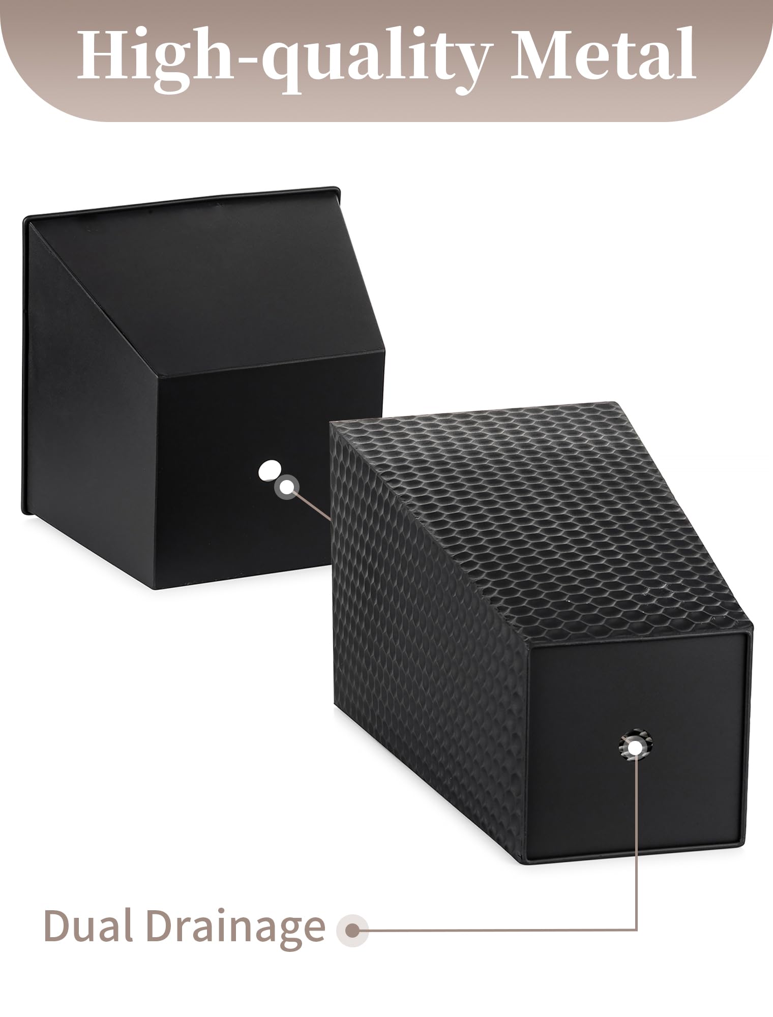 Sziqiqi Pot de Fleur Exterieur Haut: 2X Jardiniere Grande Taille en Métal Noir de 55 cm - Pots de Fleurs Carrés avec Trous de Drainage pour Jardin Porte d'Entrée Patio Sol Balcon
