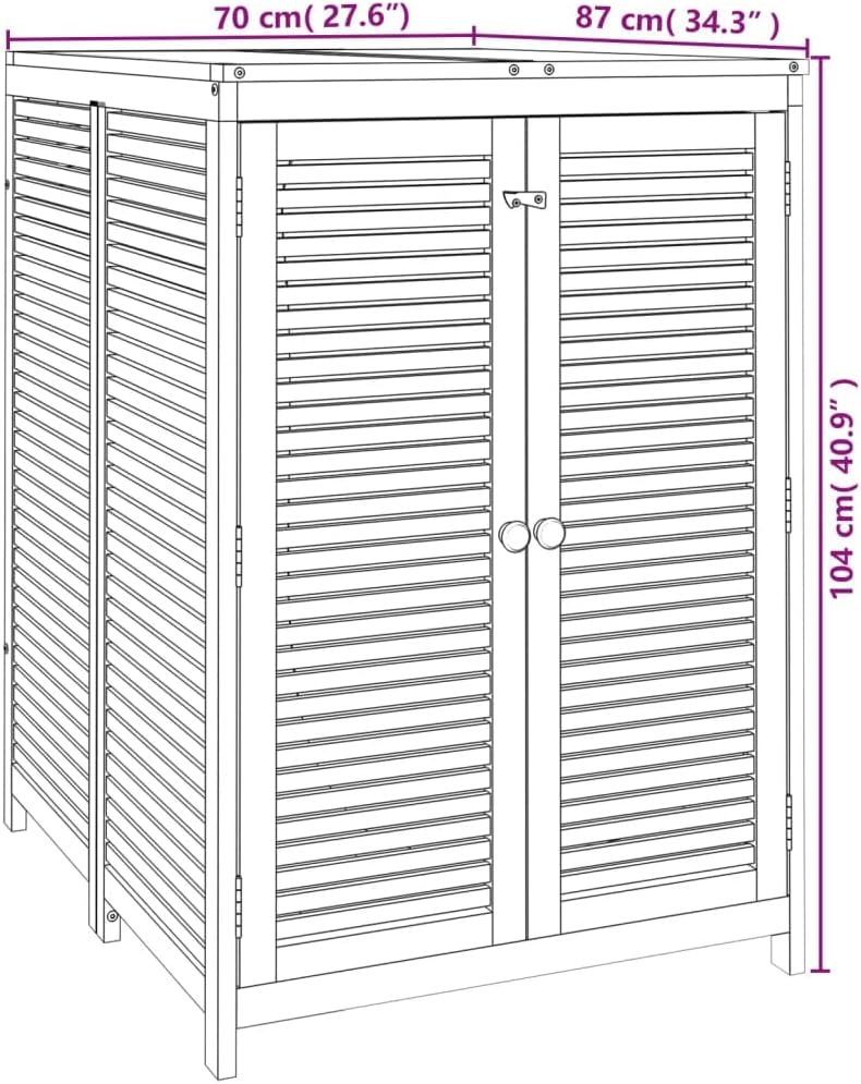 Patio Storage Box 27.6"x34.3"x40.9" Solid Wood Acacia,Acacia Wood Patio Storage Box Weather Resistant Organizer for Outdoor Cushions, Pillows, and Blankets Storage Boxes, Patio Furniture