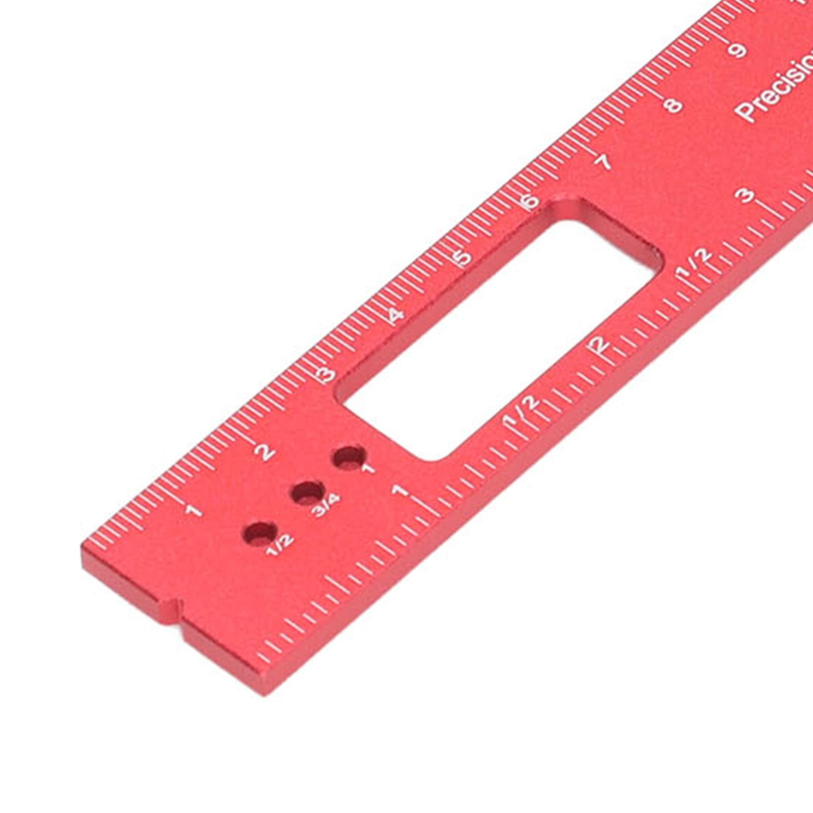Holzbearbeitung, Positionierung, Messen, Anreißen, Lineal, roter Stopper, Zimmermannsmarkierung, 16, 20, 30 cm