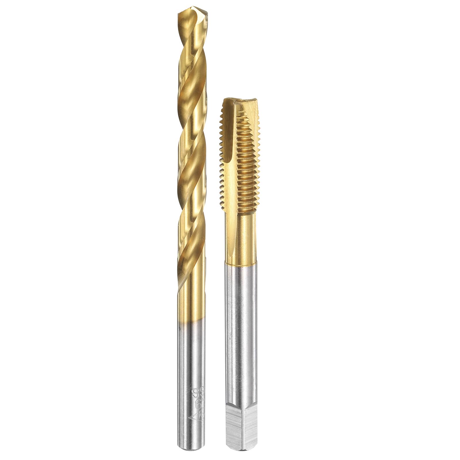 Set di Maschi e Punte da Trapano, 1 Maschio filettato a Spirale UNF da 5/16-24 e 1 Punta elicoidale da 6,9 mm, Kit di Utensili per Filettatura HSS-6542 Rivestiti in Titanio