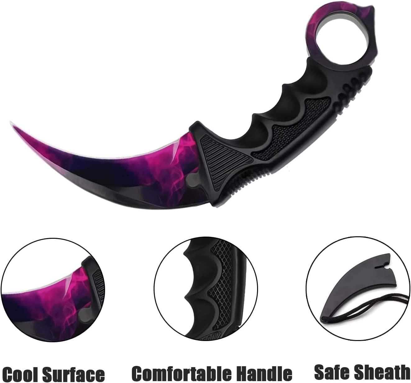 Generisch - Set di 2 Coltelli da Caccia CSGO di Alta Qualità con Lama Fissa da Allenamento - Confezione