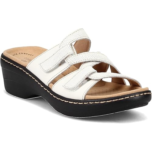 Clarks Women's Merliah Karli Sandal, White, 10