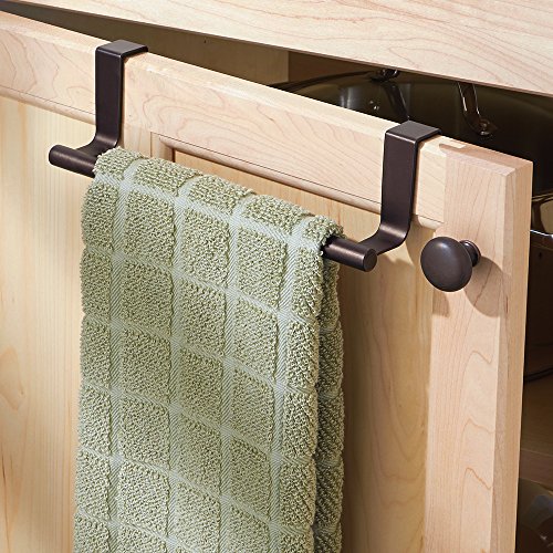 mDesign Over-the-Cabinet Kitchen Dish Towel Bar Holder - 9