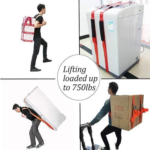 Miniatura 6 de Correas móviles para 1 persona, sistema de elevación y movimiento, correas de hombro móviles con asa correas de elevación de hasta 600 libras para