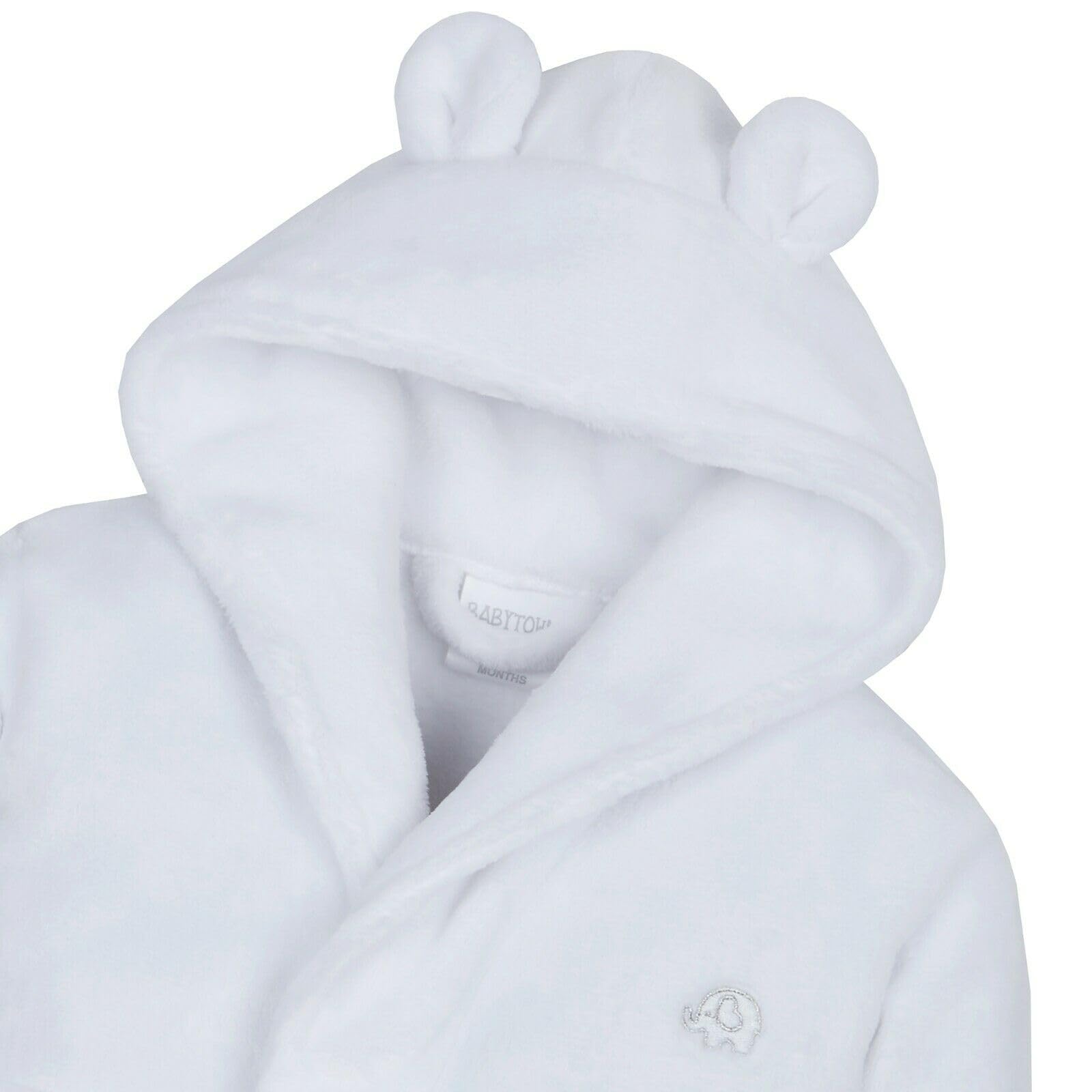 bébé Garçons & Filles Unisexe Habits Gown (Ages 6-24 Mois) Peluche Douce Flanelle Molleton à capuche Peignoir De Bain - Blanc, 18 - 24 Mois