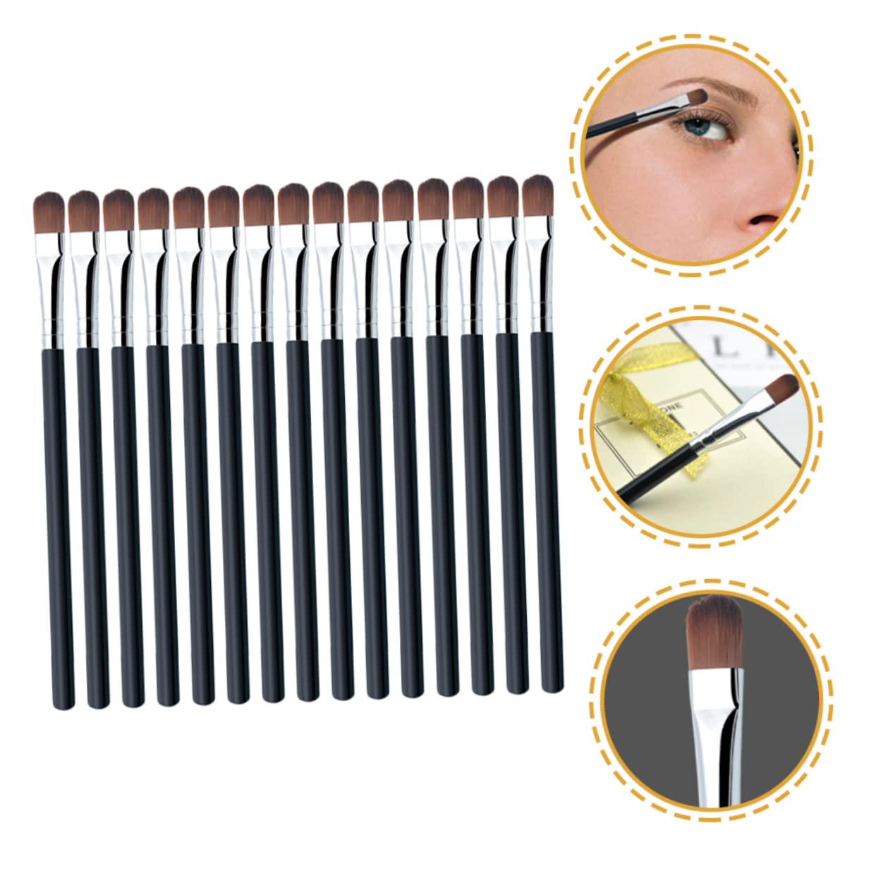 FRCOLOR 125pezzi Pennelli Per Trucco Professionali Pennelli Per Ombretto e Sopracciglia Con Manico Ergonomico Strumenti Di Bellezza Portatili Per Donne e Ragazze