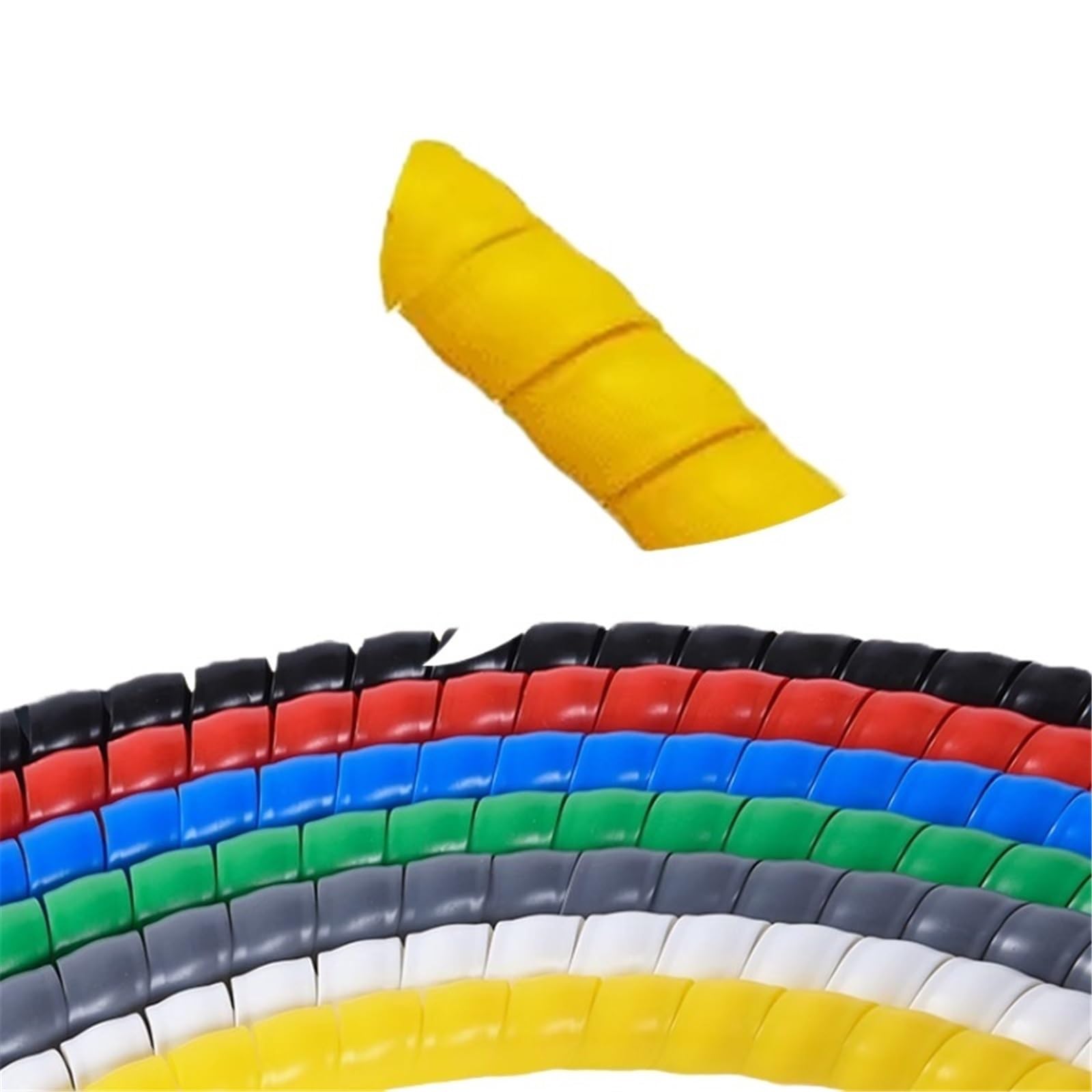 Spirale Cavi Elettrici Tubo di avvolgimento da 1,0 m 8/10/14/16/20/25 mm Organizzatore cavi Manicotto protezione del cavo Protezione a spirale(Yellow,38mm,1M)
