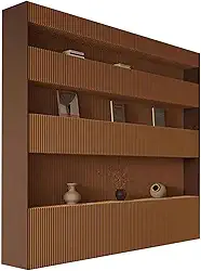 Biombos e Divisórias Divisores De Sala Dobráveis ​​e Independentes Com Prateleiras De 3 Camadas, Divisória De Tela De Privacidade Interna Para Sala De Estar, Quarto, Escritório(Brown,2mx2.4m/6.56ftx7.