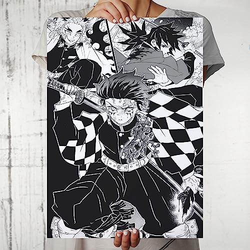 Image of MCSID RAZZ - Demon Slayer - Kamado Tanjiro - The tsuguko Design A4 Size Poster (With Frame) - Best Gift For Demon Slayer Fans /Best Artifacts To Your Home & Decor /For Anime Fandom