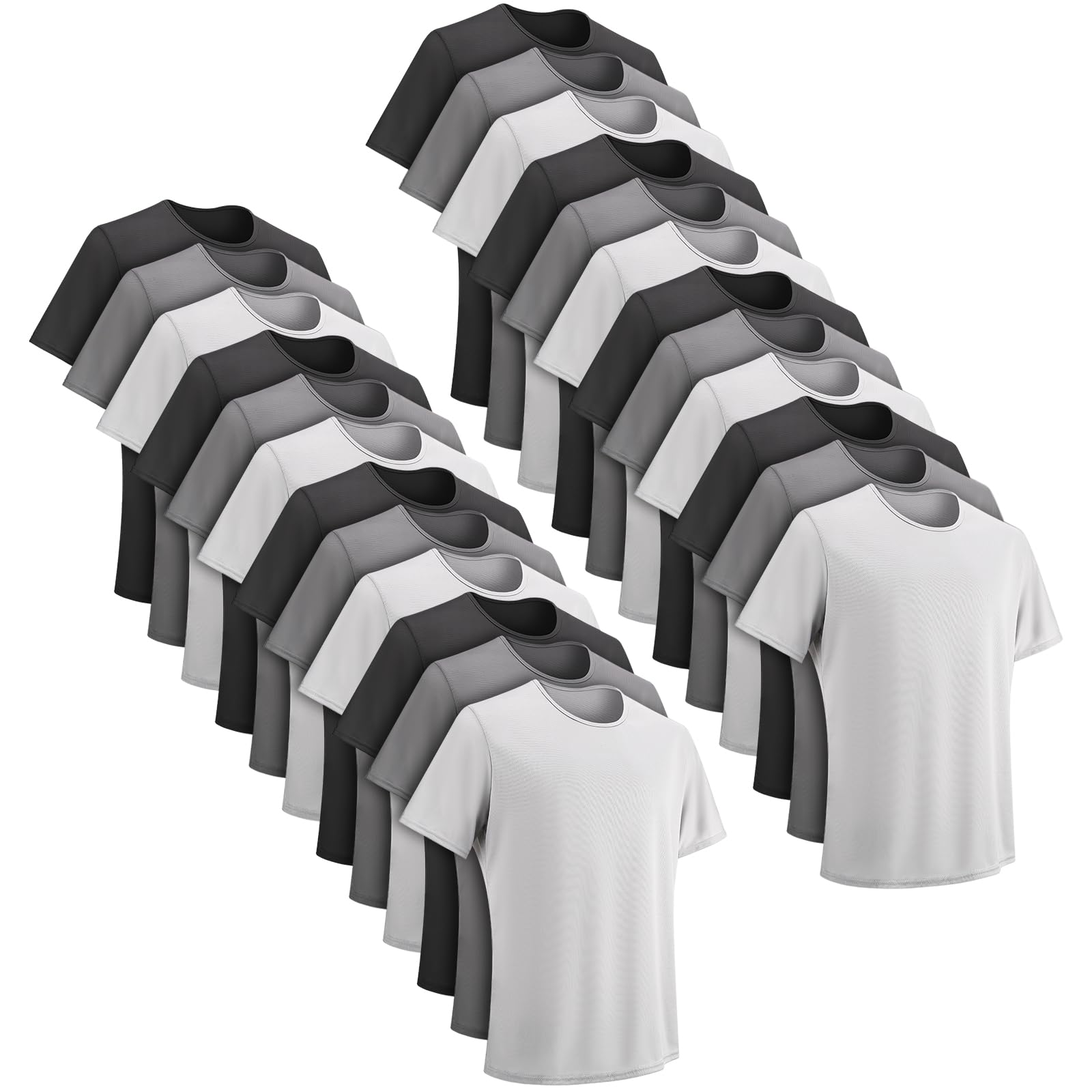 24 Pack Mens Cotton Homeless T-Shirt Gift Bulk Supply Basic Crew Neck Short Sleeve Tees Regular Lightweight T-Shirt