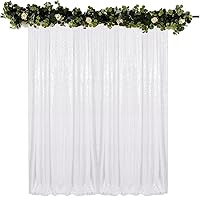 Vista 13 de Cortinas de fondo de lentejuelas negras con purpurina de 2 x 8 pies, 4 paneles para decoración de bodas, fiestas de cumpleaños, despedidas de Negro