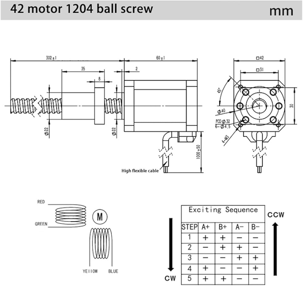 Amazon.co.jp: 100/150/200/250/300mm 精密 SFUR1204 ボールねじ、C7