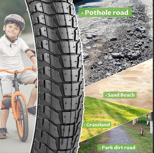 MAKELEN 20x1.95 / 20x2.1 / 20x2.25 Bike Tires High-Durability Replacement Tires for BMX, Freestyle, and Trick Bikes (Black(2 Tires), 20x2.1 inch)