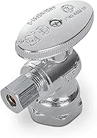 Vista 1 de MIDLINE VALVE 81114QS-OM Válvula de tope de suministro de agua con rueda de cuarto de giro; diseño de una pieza; ángulo de apagado para inodoro