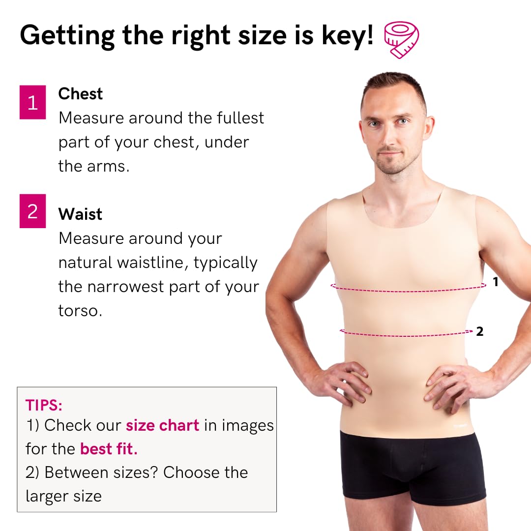 LIPOELASTIC Gilet Modellante Uomo Everyday Shape - Canottiera Contenitiva Invisibile con Bordi Taglio Laser Senza Cuciture, Scollo Rotondo Profondo, Inserti in Cotone sotto Le Ascelle