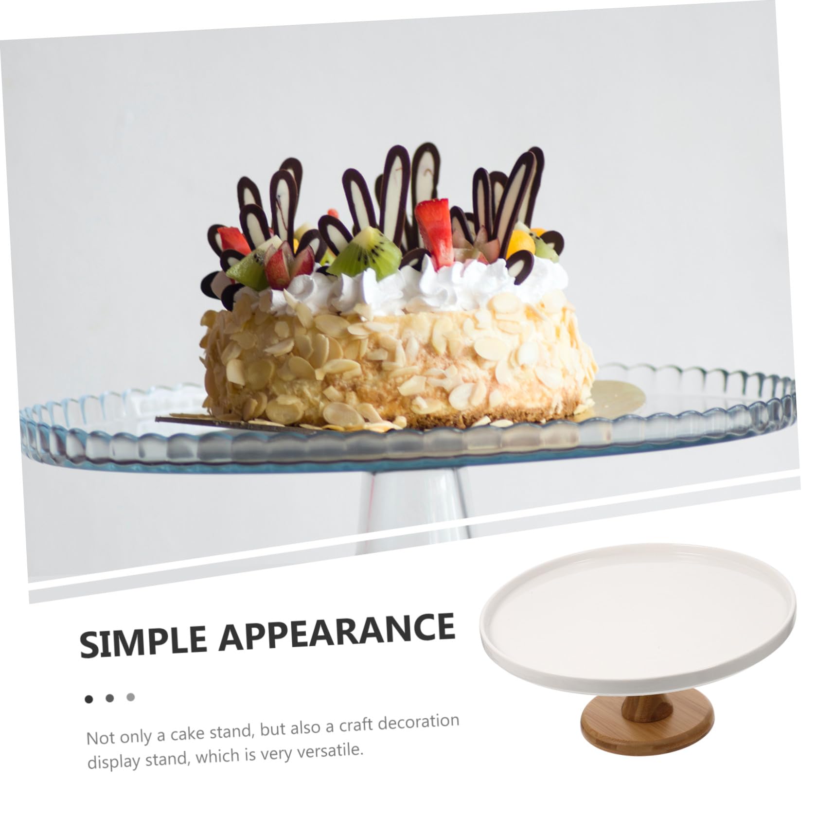 Présentoir à Gâteaux sur Pied en Céramique, Petit Présentoir à Gâteaux Rond, pour Muffins et Desserts, Mariage, Anniversaire, Thé de L'après-midi