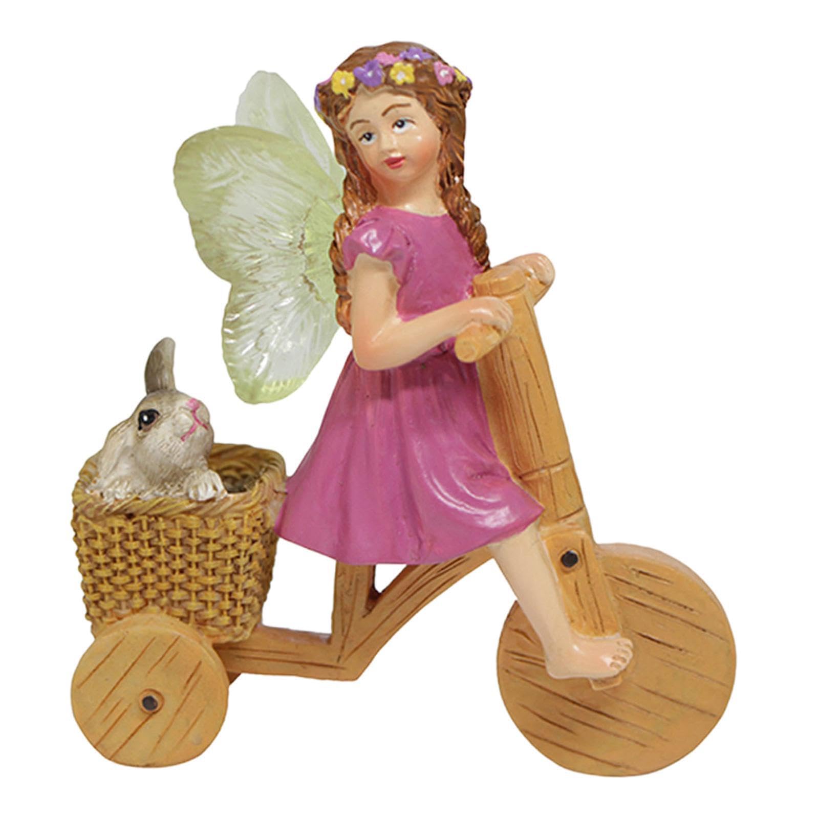 mophrati Patio Desk Planter Pot Decoration Craft Decor With Beautifully Crafted Miniature Fairy Statue To Enrich Any Space Delightfully Cute Fairy Outdoor