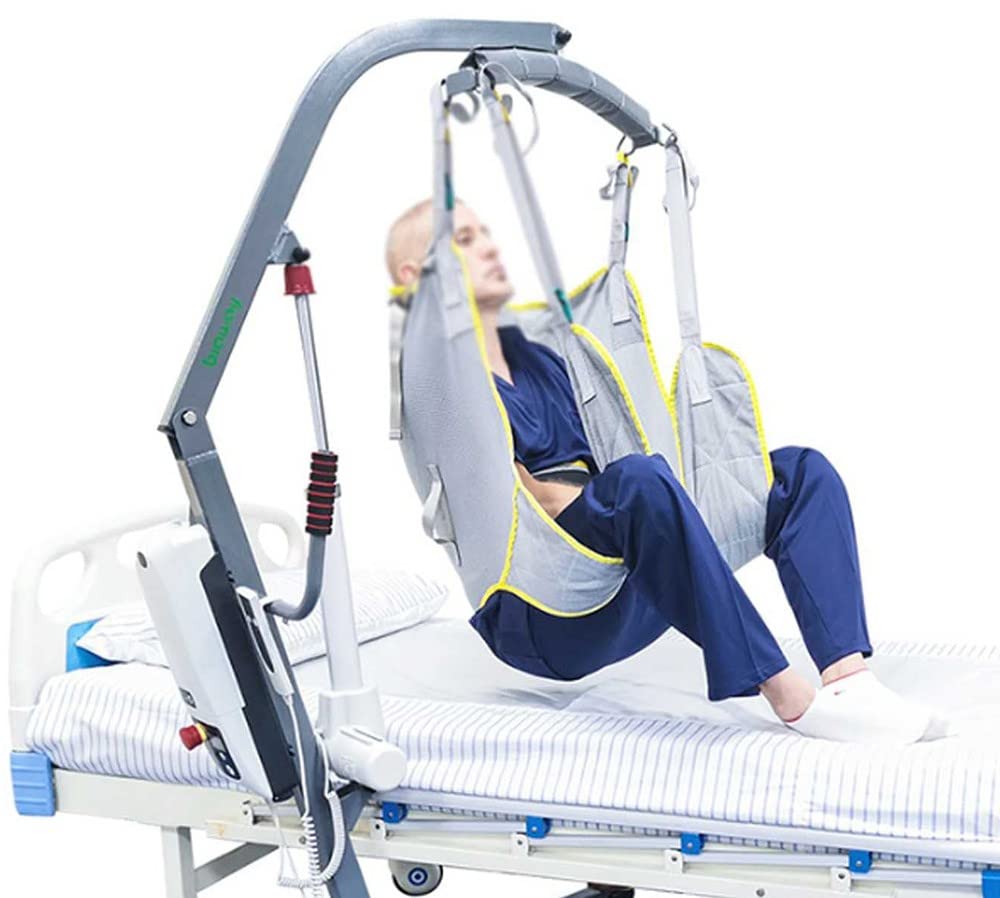 Imbracatura per sollevamento paziente in rete per bagno, gamba divisa, imbracatura per trasferimento completo del corpo per un facile spostamento dal letto alla sedia a rotelle, sedia da doccia e