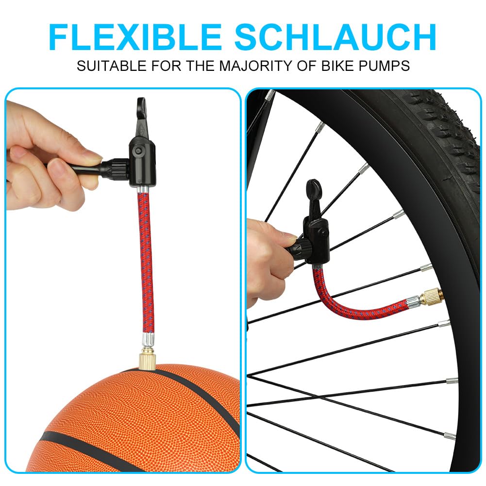 Flintronic Adattatore per Valvola Bicicletta, 21 Pezzi Set Convertitore SV DV AV Schrader