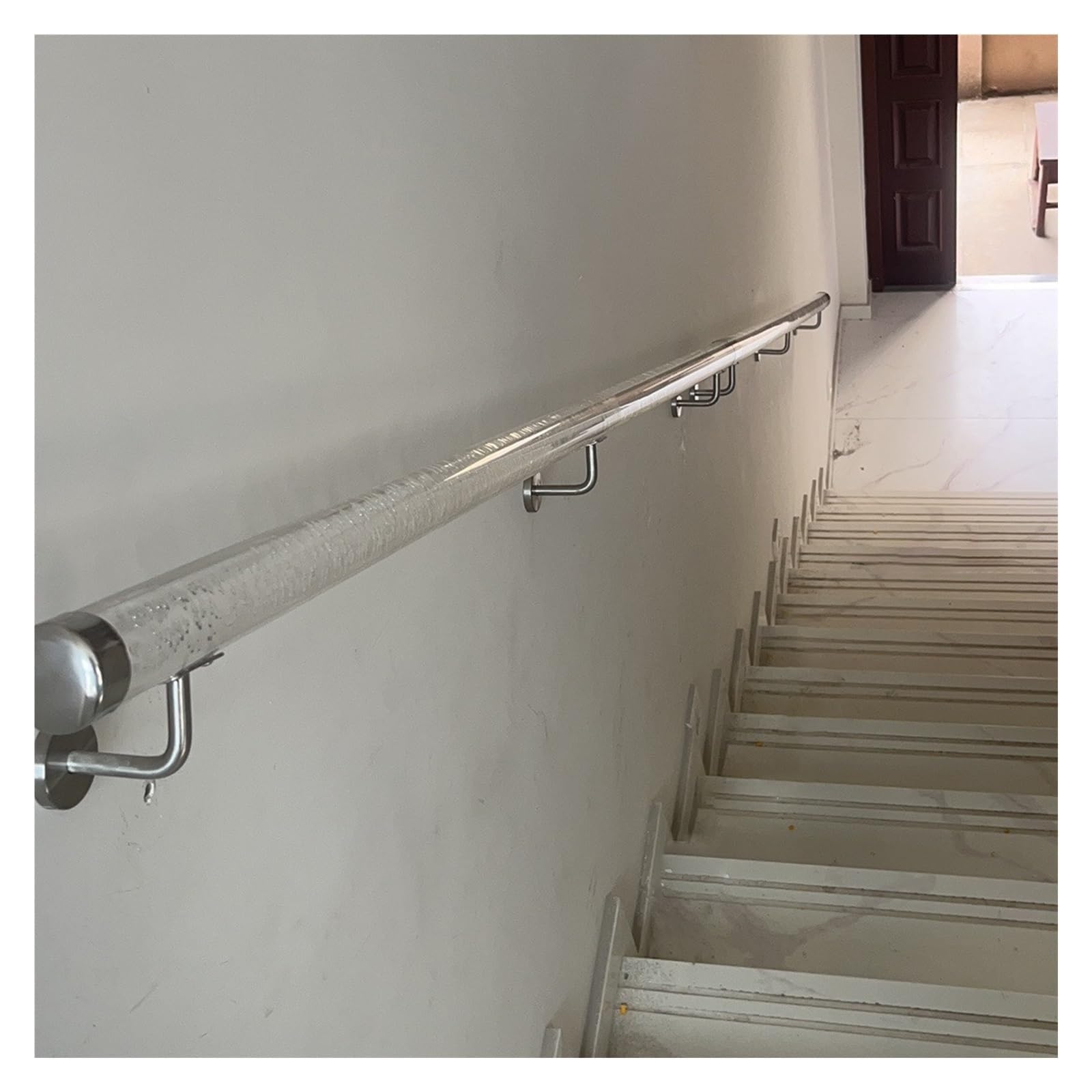Clear Bubble Acrylic Wall Mount Stair Handrail Railing for Hallways Lofts Porches Indoor Outdoor Stairs Door Handle(520cm(17ft))