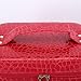 HOYOFO Cosmetic Bag Makeup Case Mirror Double Layer Makeup Case Organizer Box, Wine Red