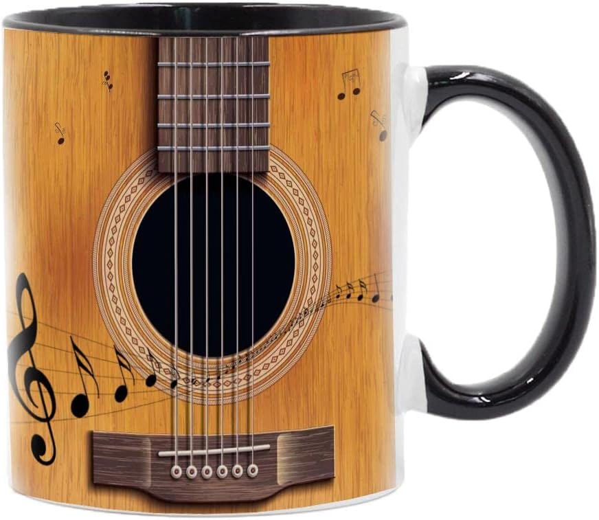 Large Coffee Mug, Classical Guitar Cello Mug 11oz Ceramic Coffee Mugs Travel Tea Cups Guitarist Cellist Gifts Mugs Tea Cup