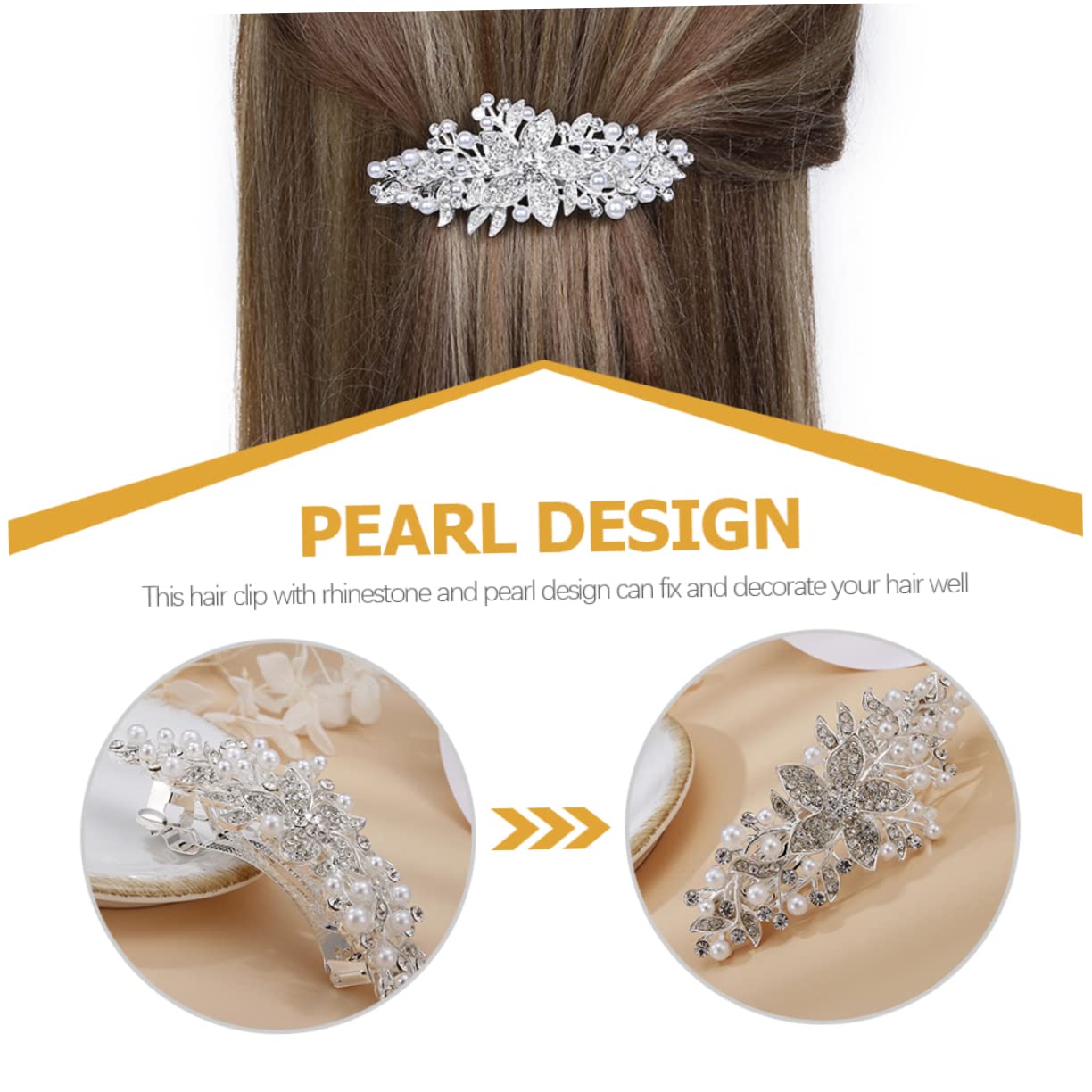FRCOLOR 5pezzi Fermaglio Per Con Perle e Strass Accessorio Chic Per Donne Clip Elegante Per Cerimonie e Matrimoni Per Feste e Occasioni Speciali