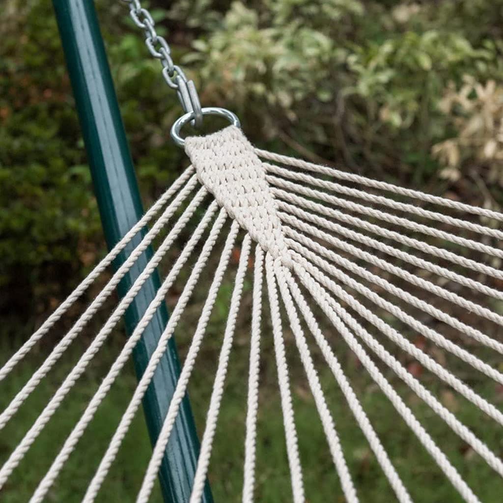 Portable Hamac en Maille tissée pour 2 Personnes hamac Traditionnel en Corde de Coton Blanc pour terrasse intérieure extérieure arrière-Cour Balcon de Jardin Balcon Voyage
