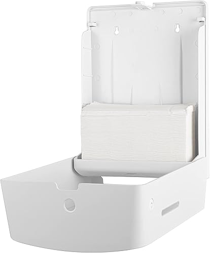 Miniatura 4 de EZbrnd 3300-EZ - Dispensador de toallas de papel multiplegable para montaje en pared para cocina, baño, oficina, caravana, Airbnb, color blanco